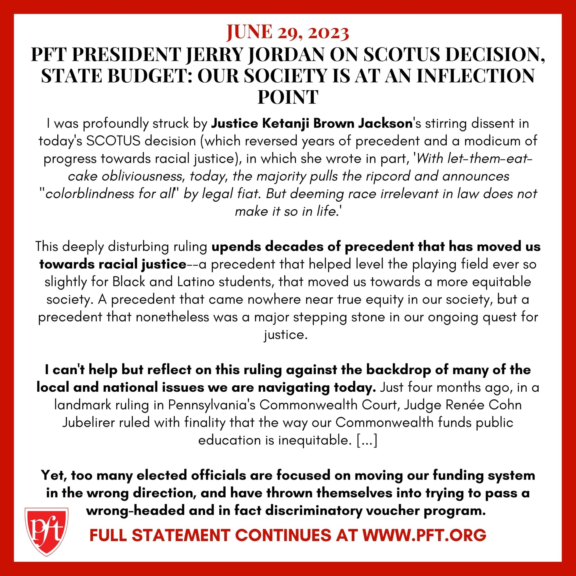 Statement Summary