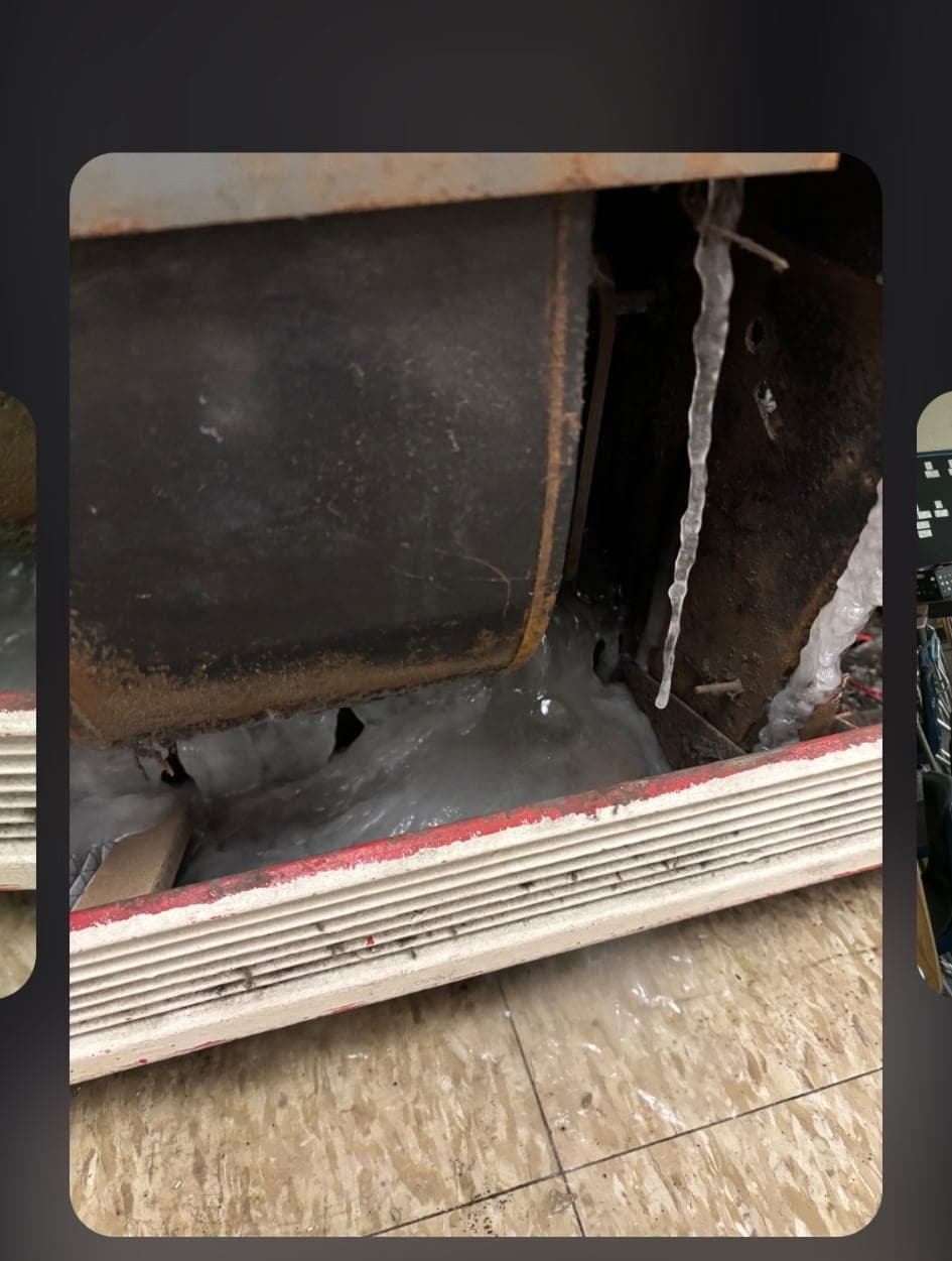 Photo of a broken heater filled with ice at a Philadelphia public school submitted by a member.