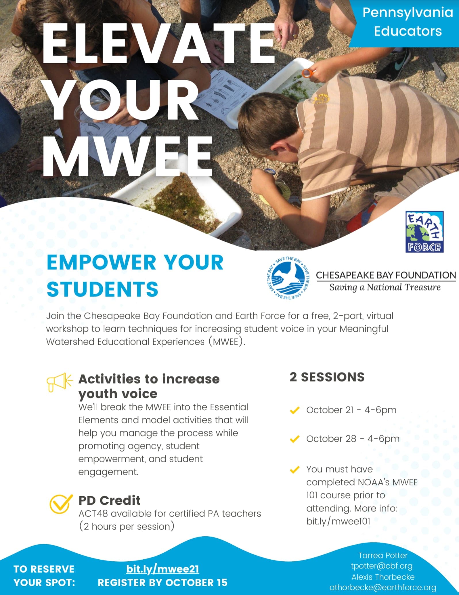 Upcoming PD: Meaningful Watershed Educational Experiences