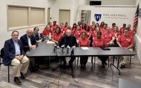 PFT President, Barganing Team members, staff, and Executive Team members after the ratification.