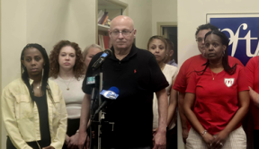 File: PFT President Arthur Steinberg speaks at a press conference. 